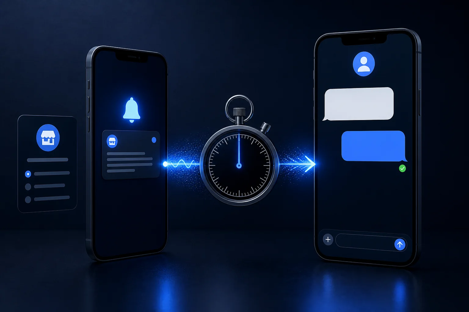 A new lead notification triggering an immediate text-message response